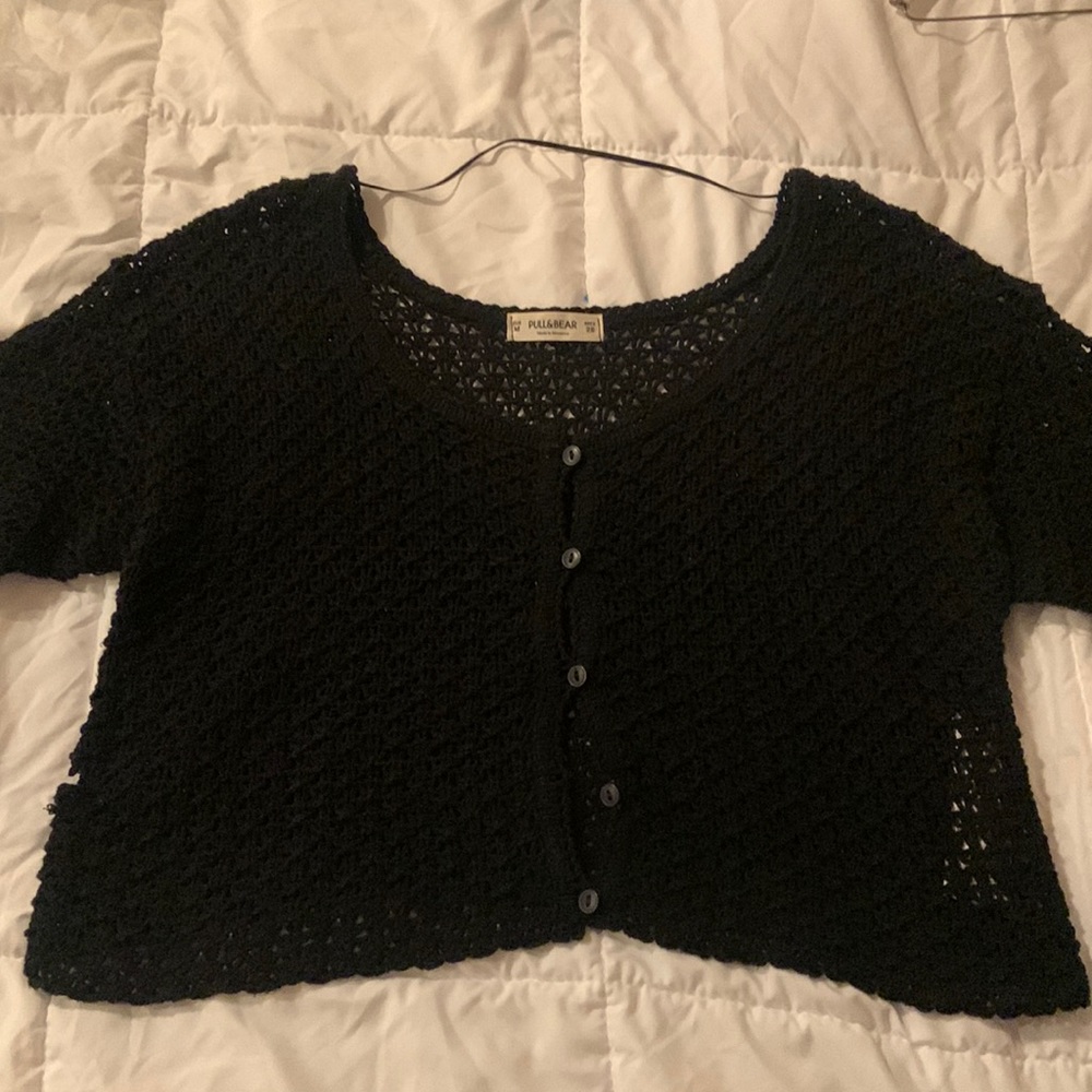 Black crochet blouse